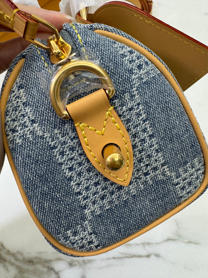 LV Nano Speedy 棋盤格牛仔