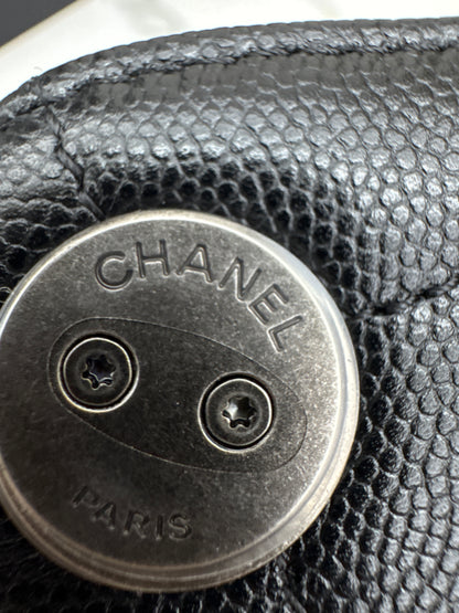 CHANEL 25Bag Small 黑銀小號 荔枝牛皮 Caviar Calfskin
