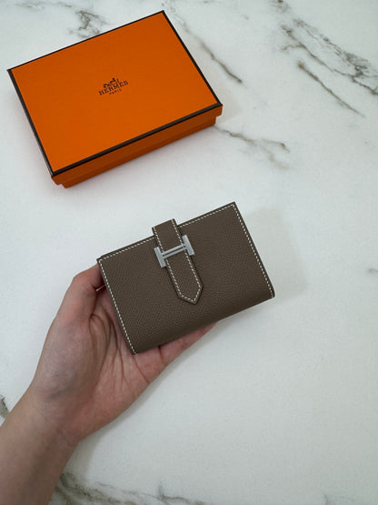 HERMES Bearn Mini Wallet 散紙位 大象灰銀扣 Epsom PHW