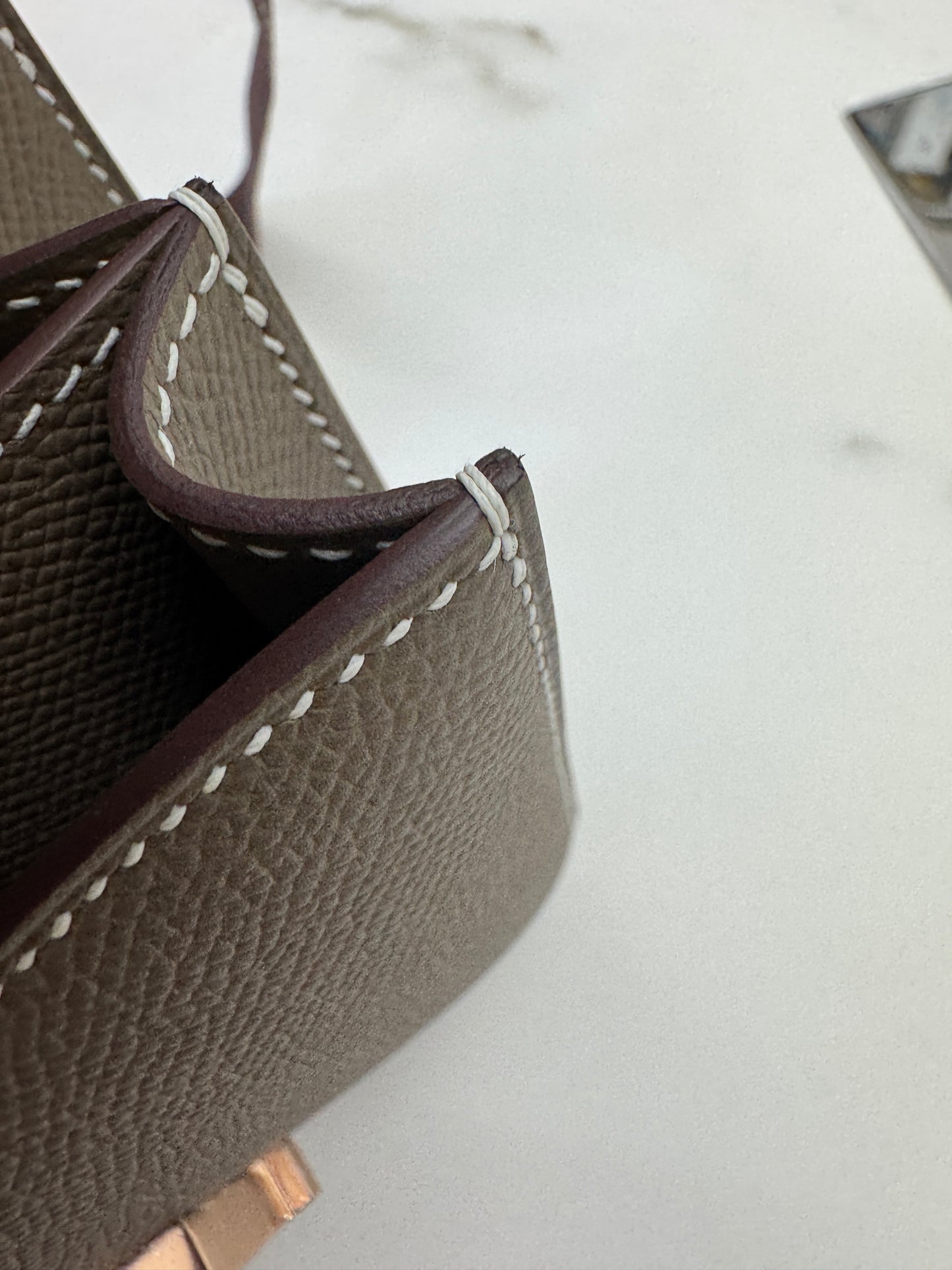 HERMES Mini Constance 大象灰 Epsom 玫瑰金扣