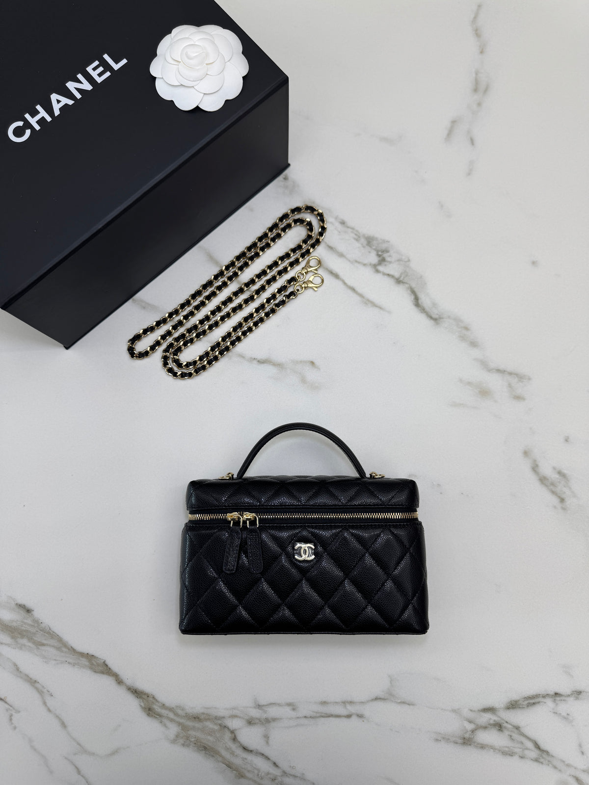 CHANEL LP盒子包 黑色牛皮 Vanity