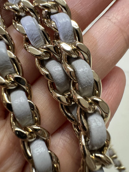 CHANEL Mini CF Handle 25P 淺灰色羊皮