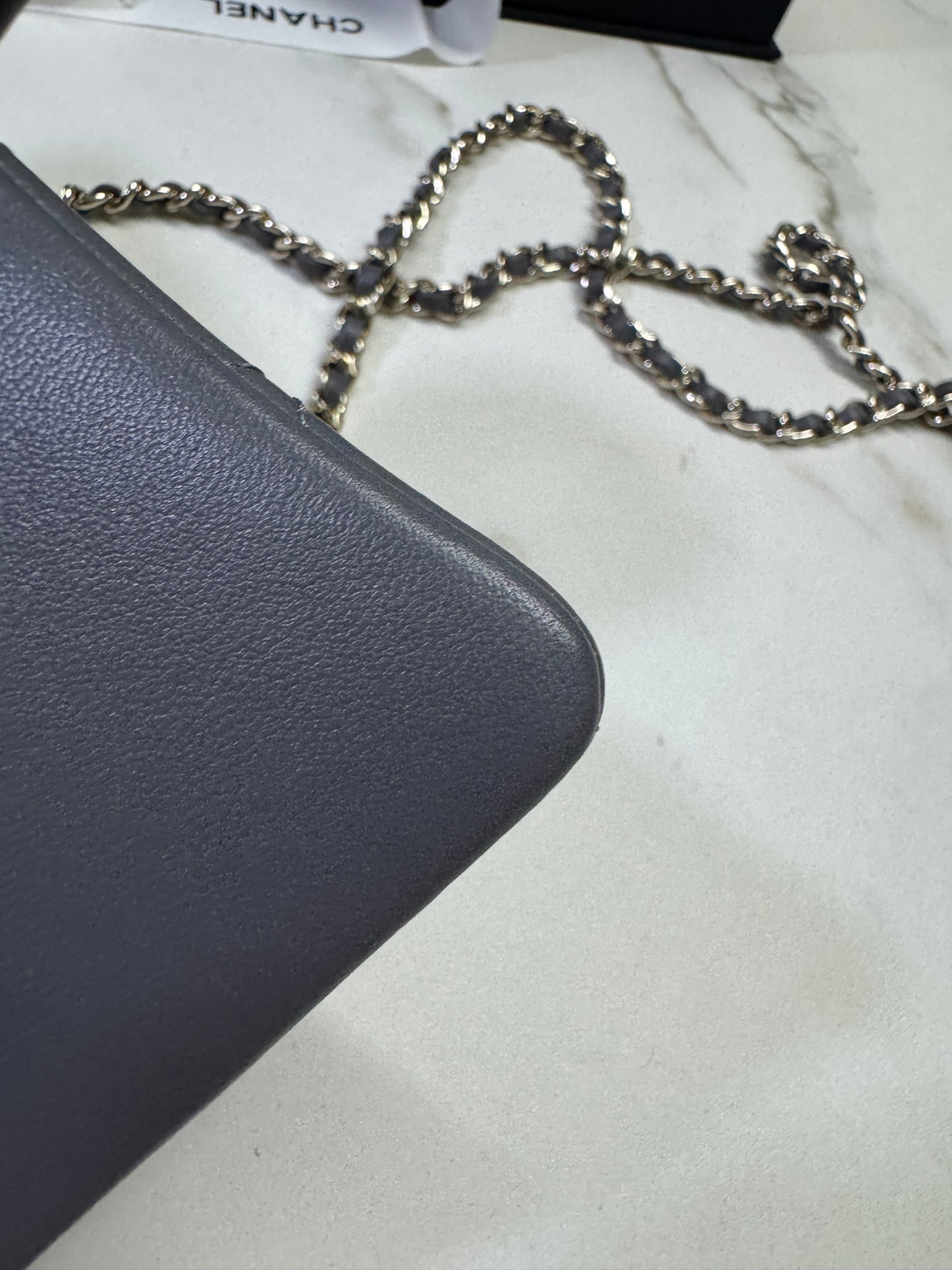 CHANEL 23K Mini CF with Top Handle 手柄CF 深灰色羊皮
