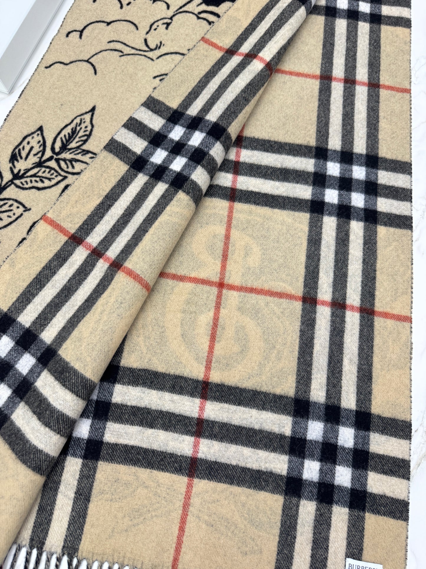 BURBERRY 雙面戰馬圍巾