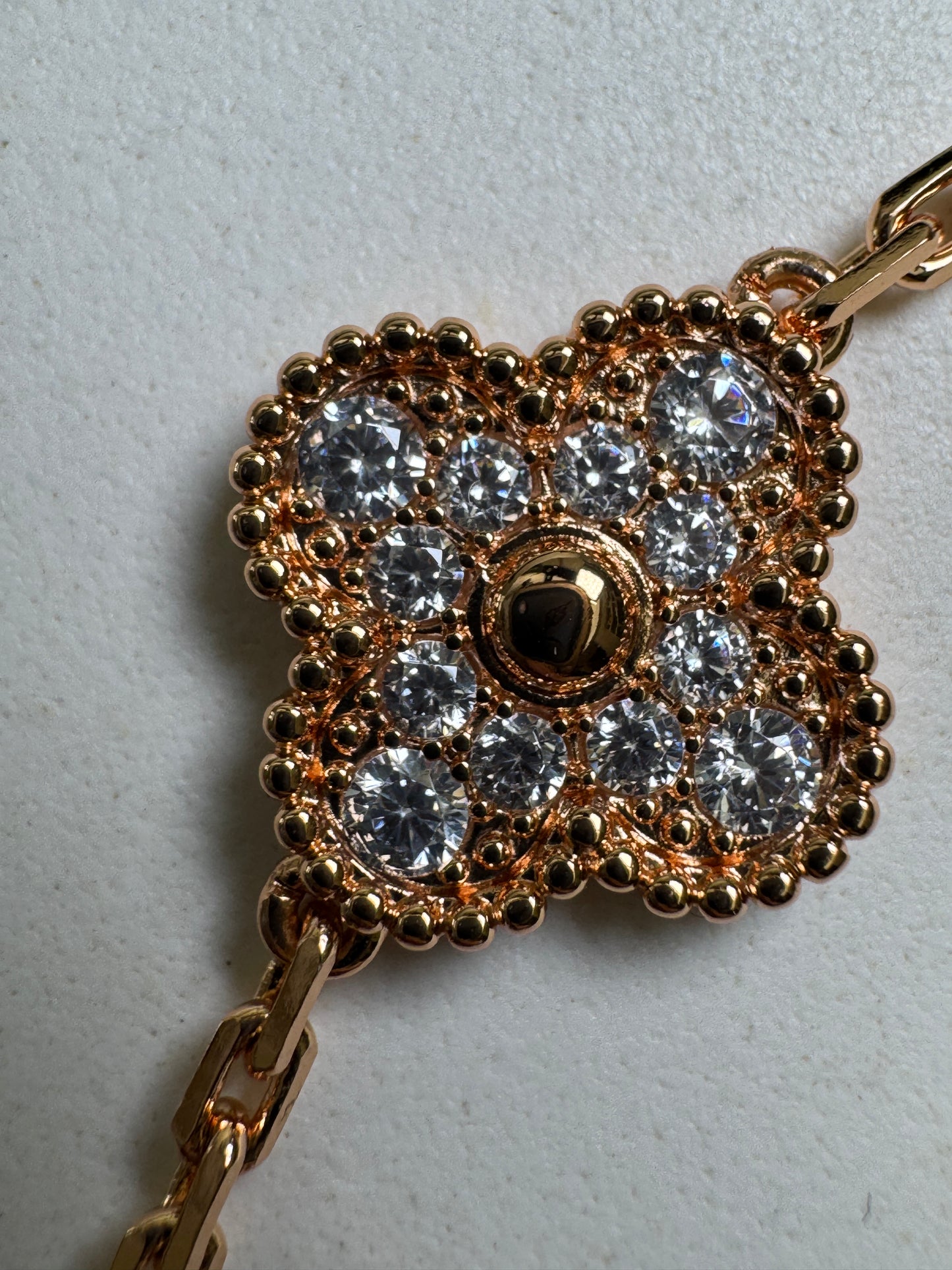 VCA Vintage Alhambra Bracelet 五花灰貝母拼鑽 玫瑰金手鏈
