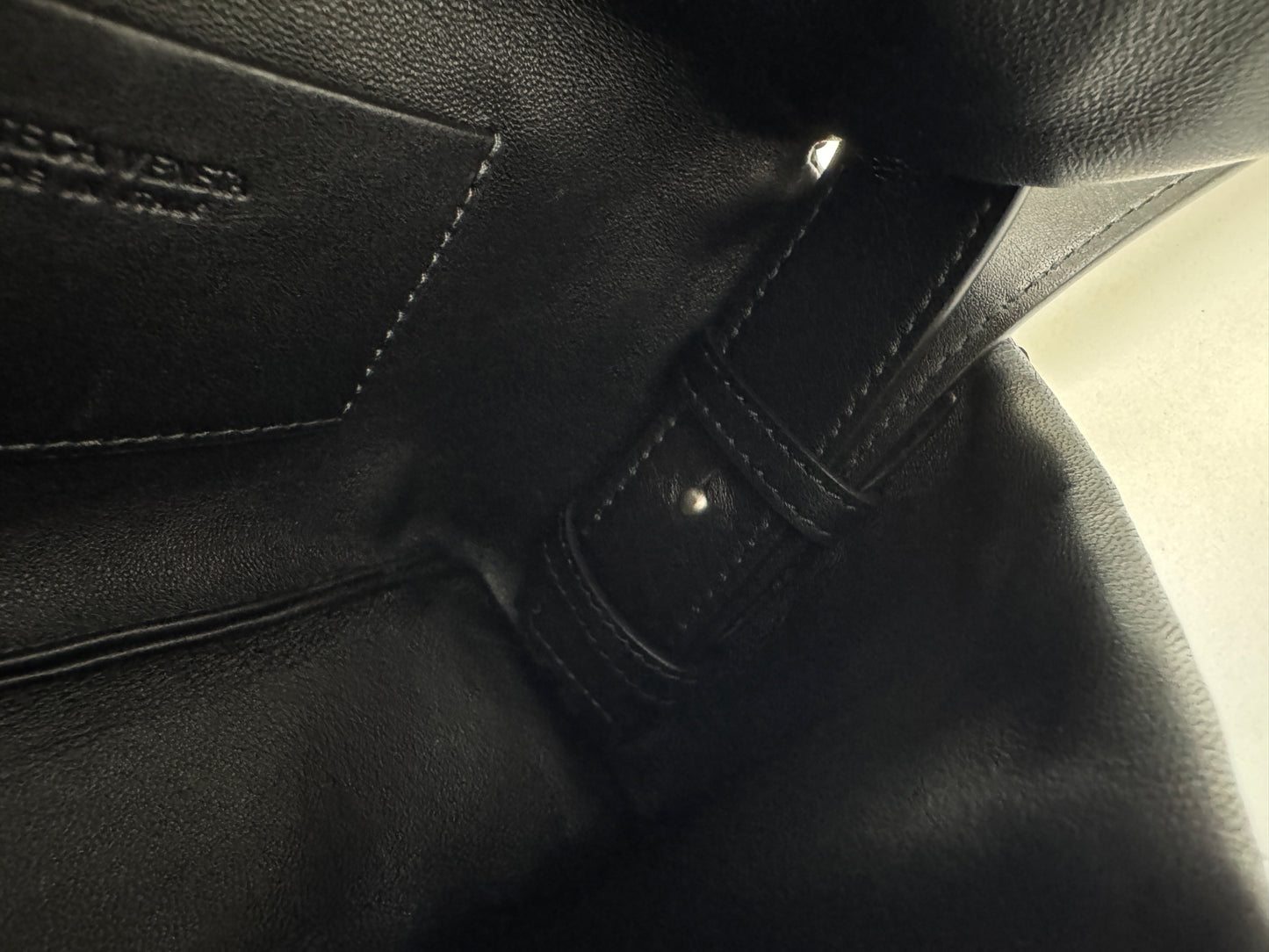 BV Intrecciato Mini Bag with Flap Black