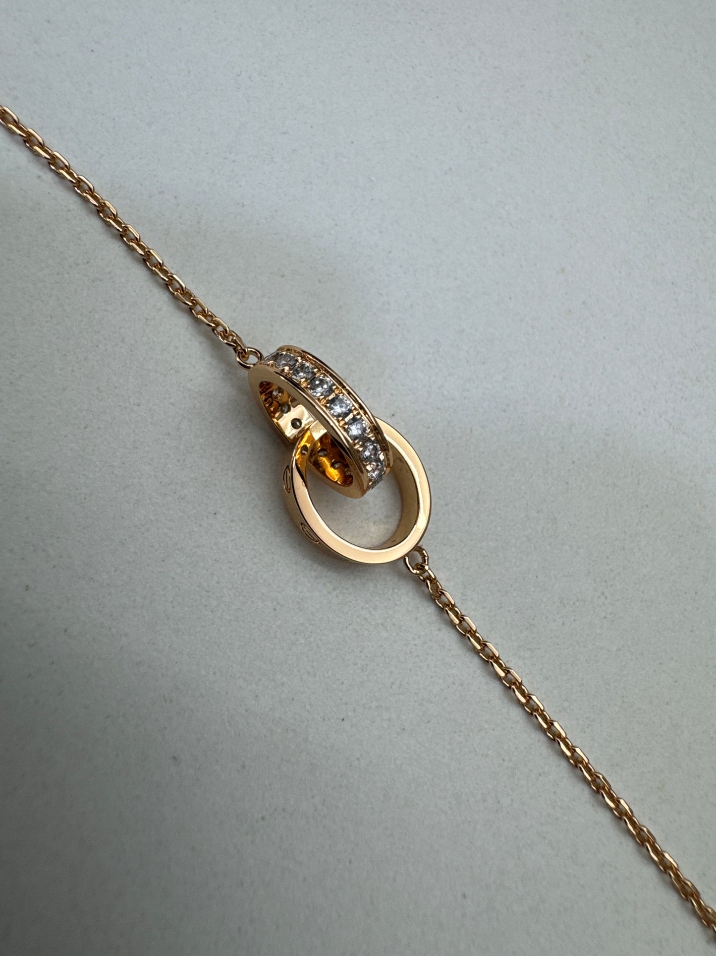 CARTIER Love 雙環項鏈 玫瑰金