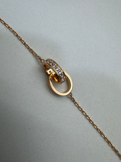 CARTIER Love 雙環項鏈 玫瑰金