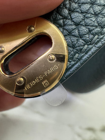 HERMES Mini Lindy II 深綠色 金扣 67 Vert Fonce TC GHW