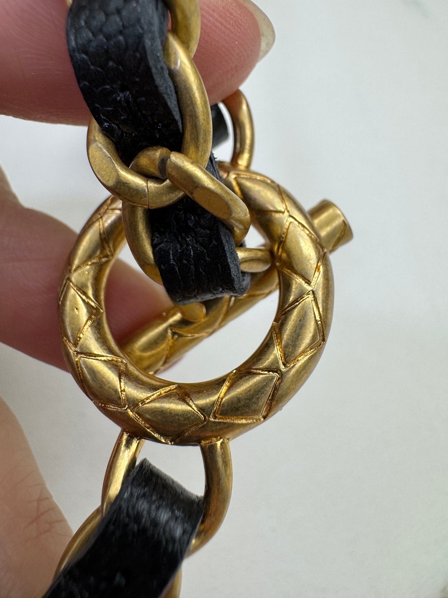 CHANEL 24S 調節扣 珠光黑長盒子