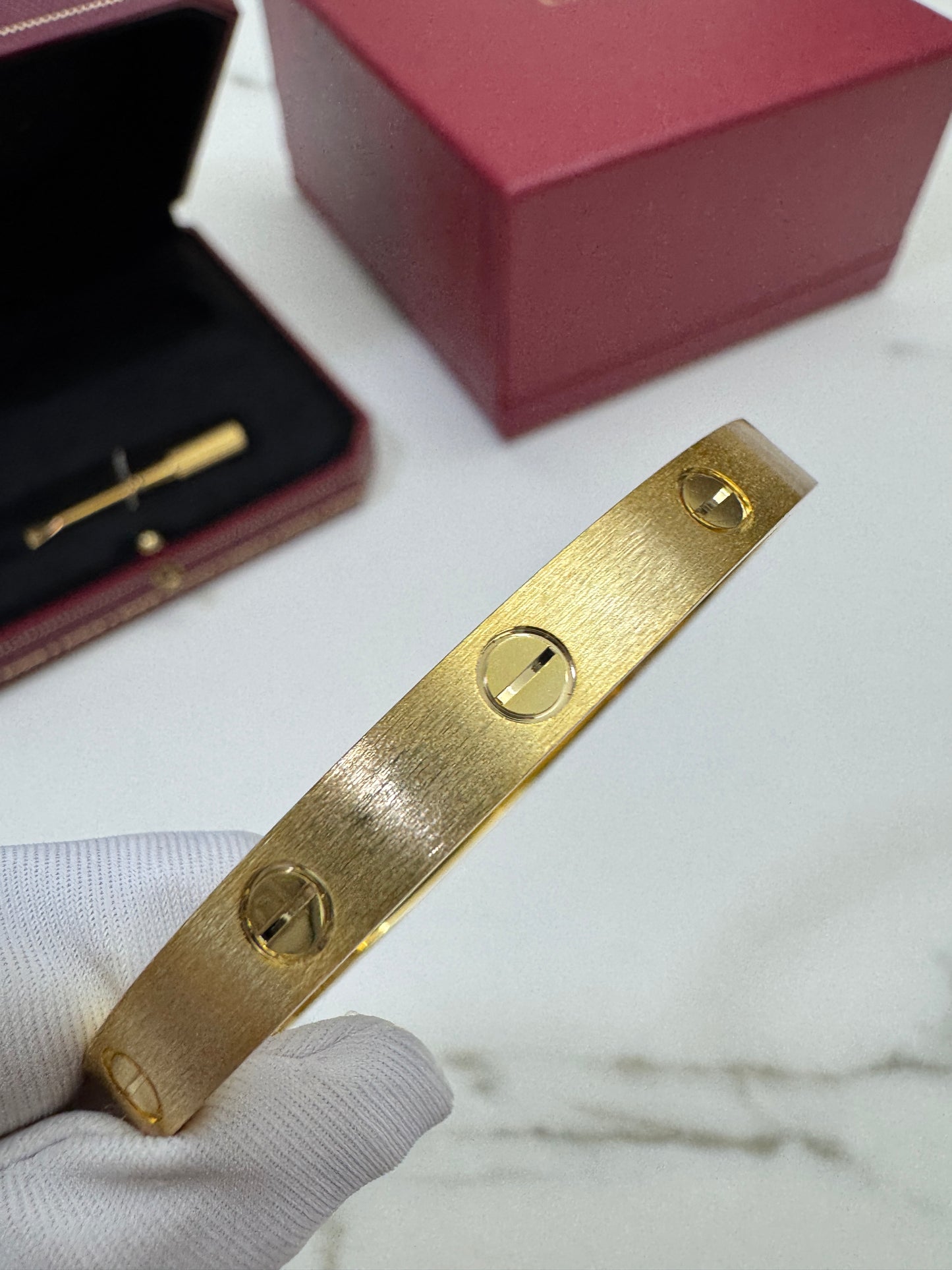CARTIER Love Bracelet Brushed Gold Color