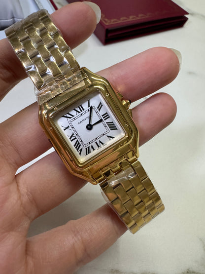 CARTIER Panthere 獵豹 金色 中號 石英