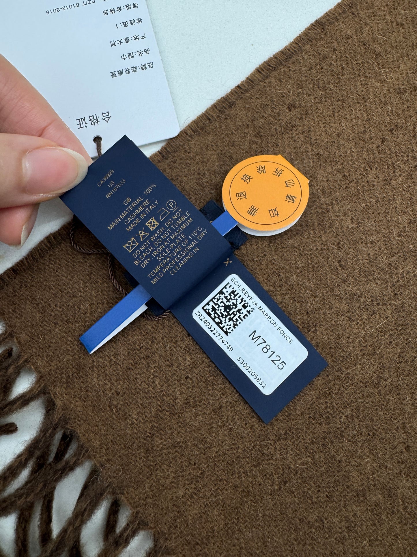 LV Reykjavik Scarf Marron Fonce 100% Cashmere