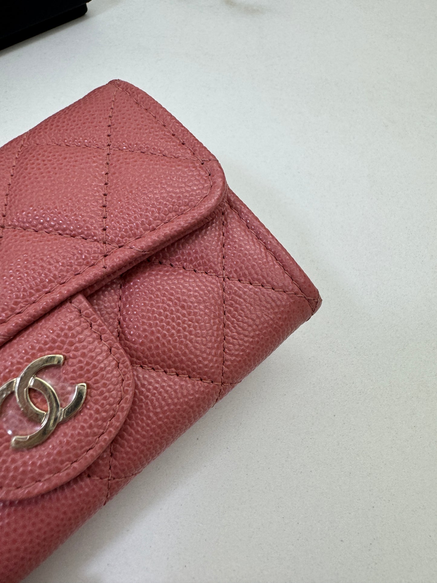 CHANEL CF Cardholder 珊瑚粉 牛皮