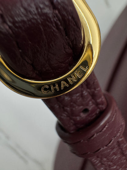 CHANEL 26S Maxi Flap Bag Small 酒紅色金扣 Burgundy GHW