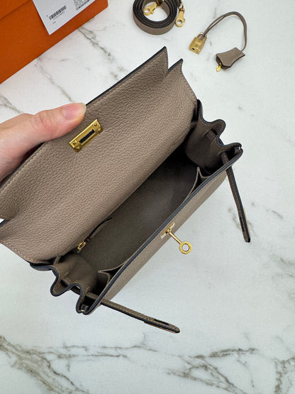 HERMES Kelly 25 斑鳩灰金扣 內縫 Togo 81 Gris Tourterelle GHW