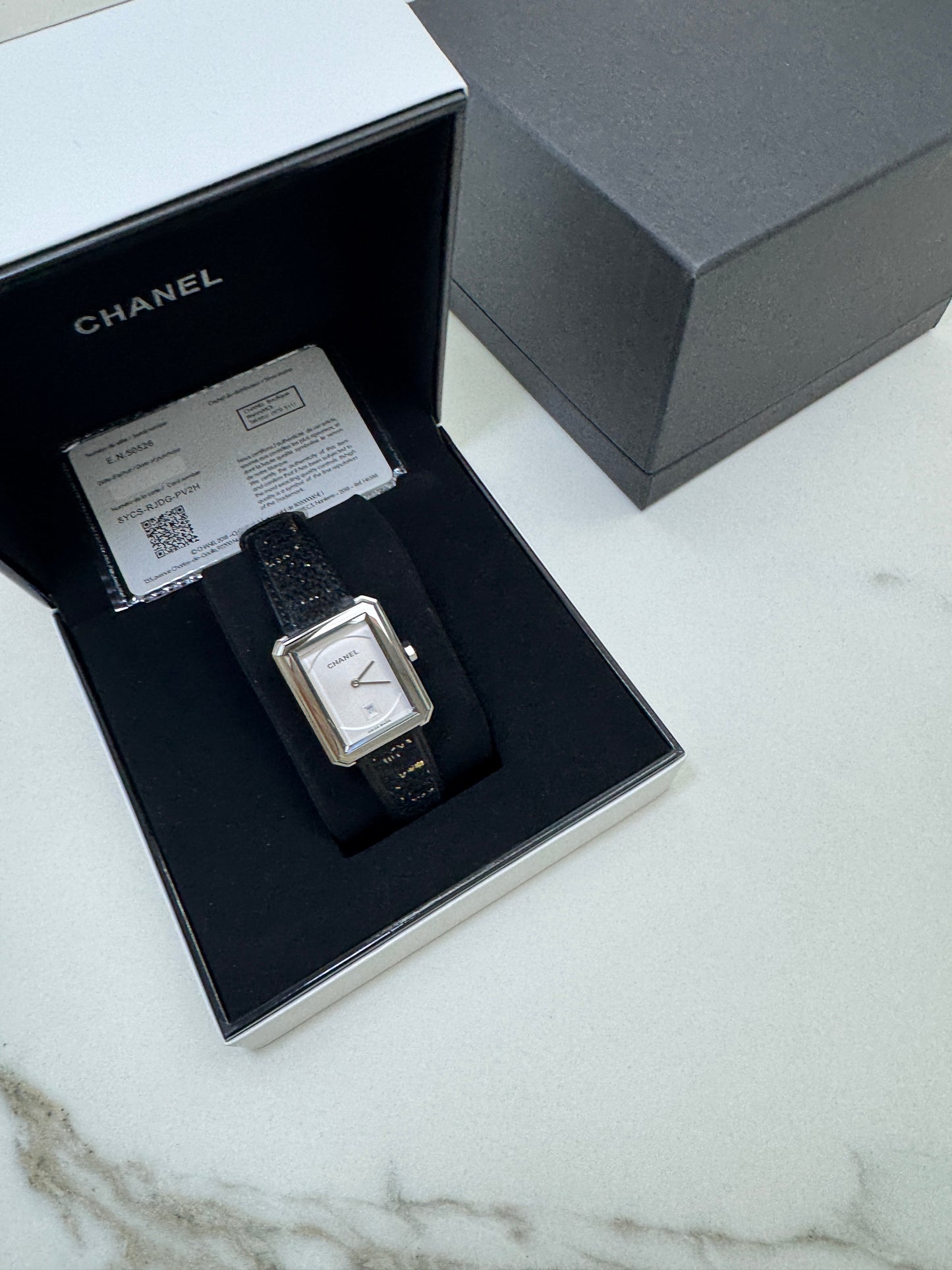 CHANEL Boyfriend Watch Tweed