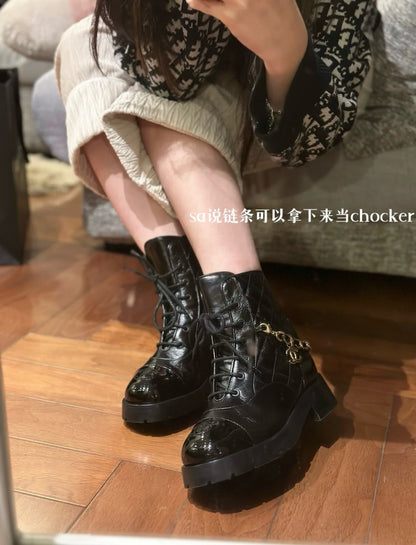CHANEL 鏈條馬丁靴 23b 可拆卸鏈條￼