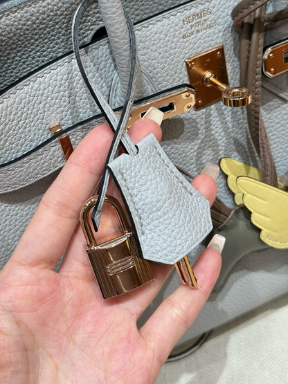 HERMES Birkin25 聖杯藍 玫瑰金扣 togo 08