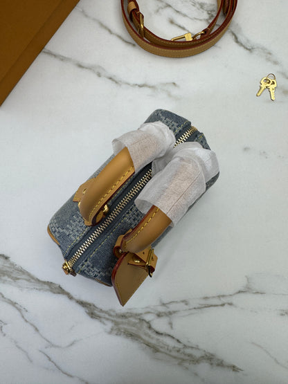 LV Nano Speedy 棋盤格牛仔