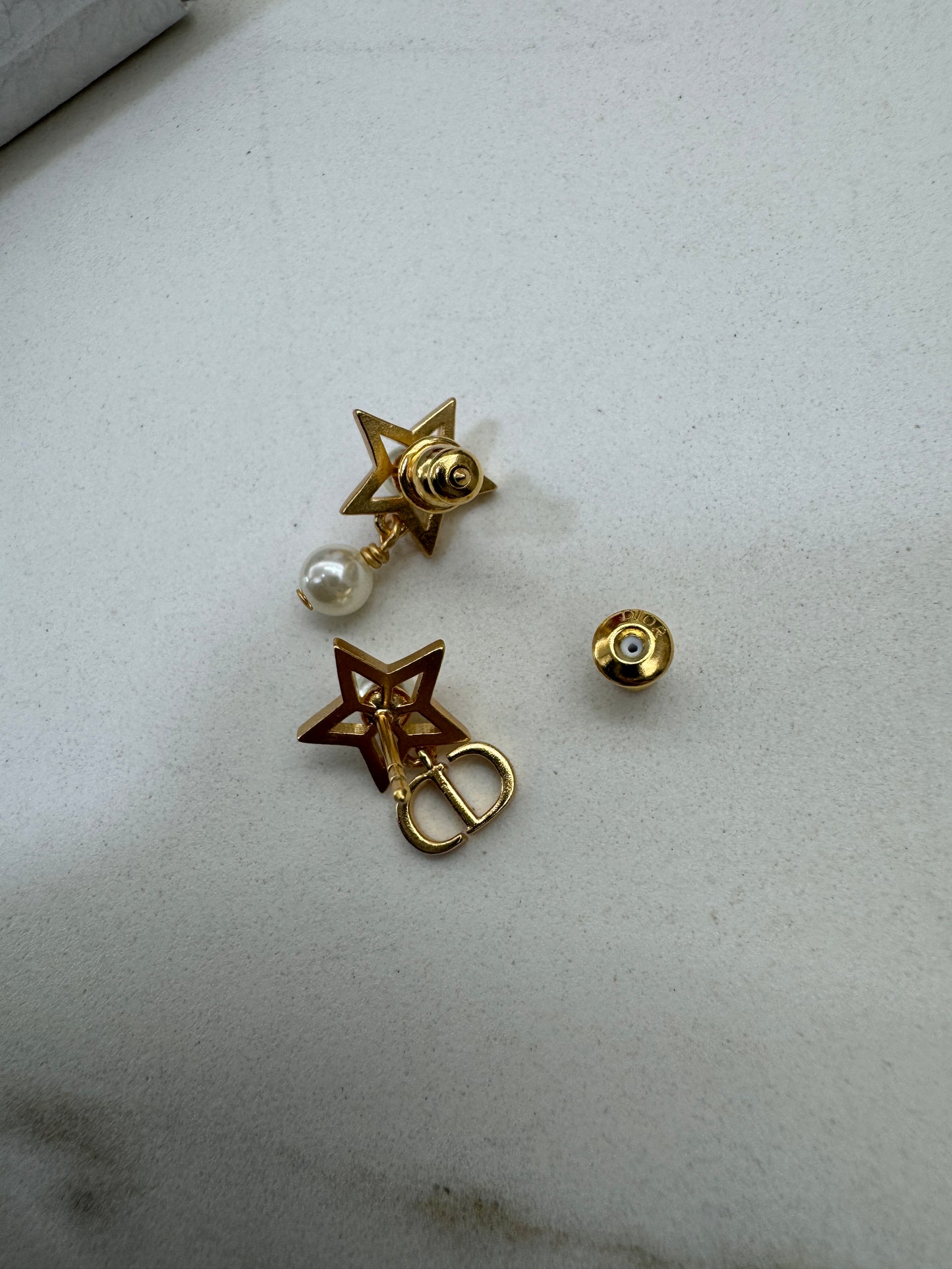 DIOR 星星珍珠耳環