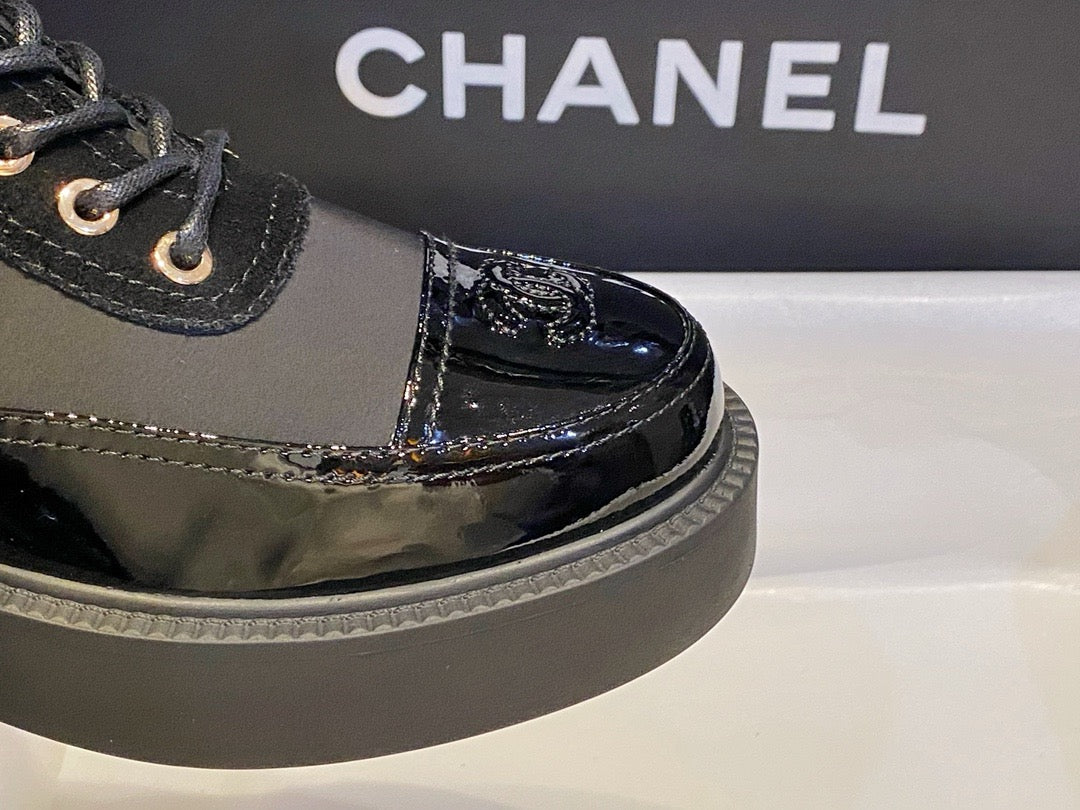 CHANEL 馬丁靴 漆皮鞋頭 楊冪同款