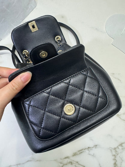 CHANEL Duma 胎牛皮 黑色 Small
