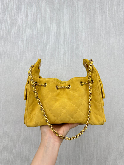CHANEL Mini 25Bag 麂皮黃色