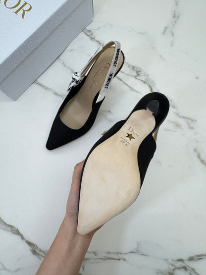 DIOR J'adior Slingback 黑色科技布 10cm