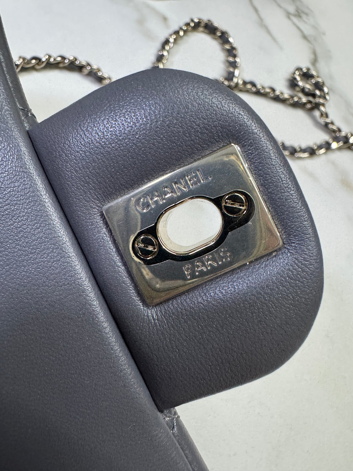 CHANEL 23K Mini CF with Top Handle 手柄CF 深灰色羊皮