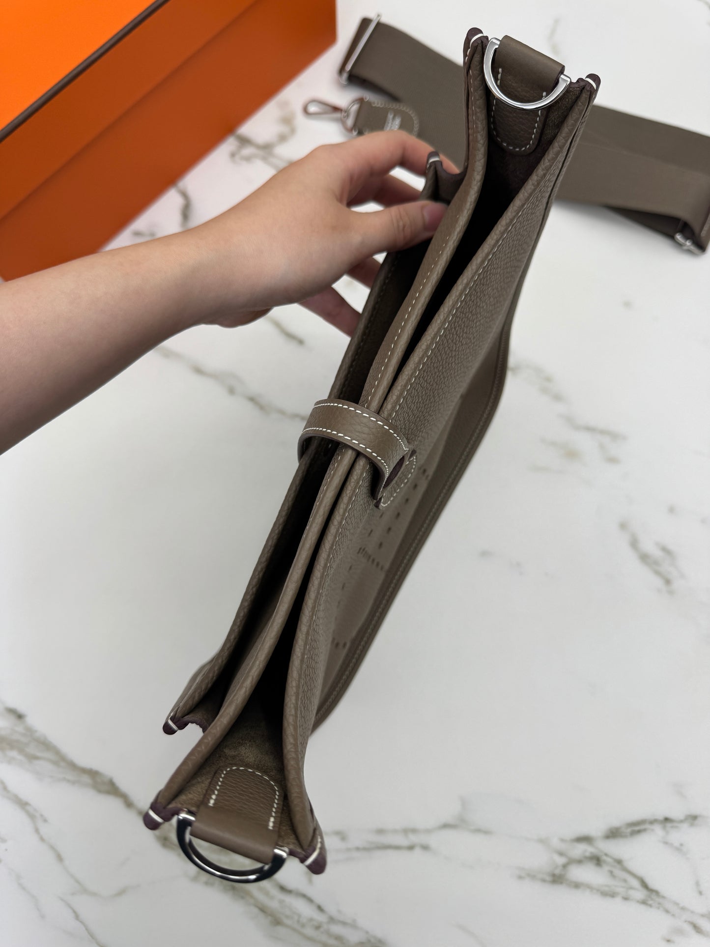 HERMES Evelyne 29 大象灰銀扣