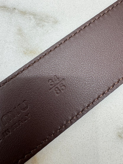 MIU MIU Belt 皮帶 石楠木色金扣