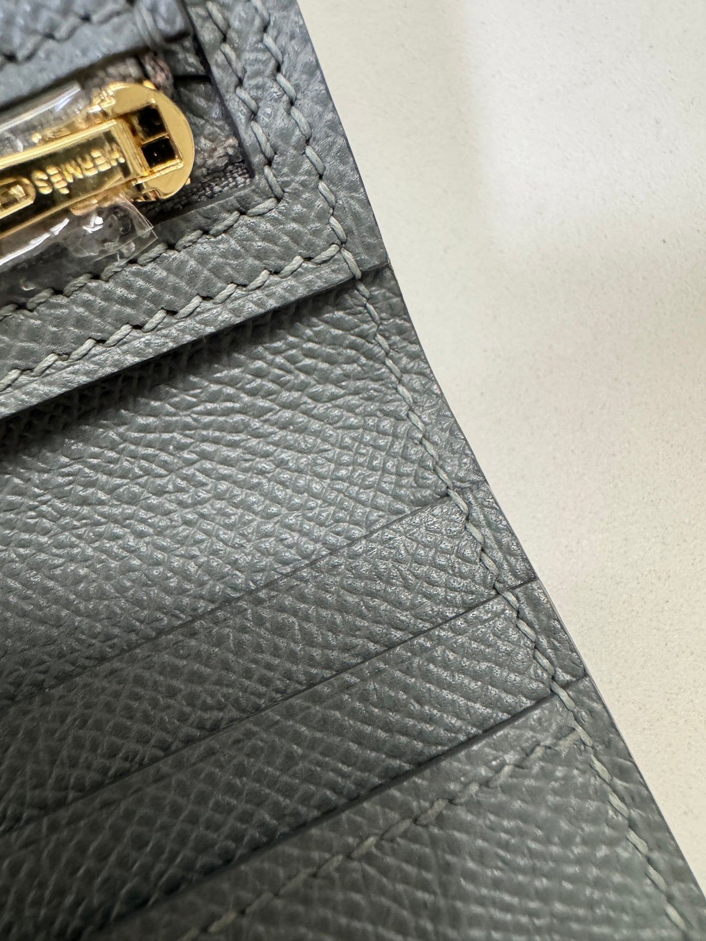 HERMES Bearn Wallet 短錢包 杏仁綠金扣