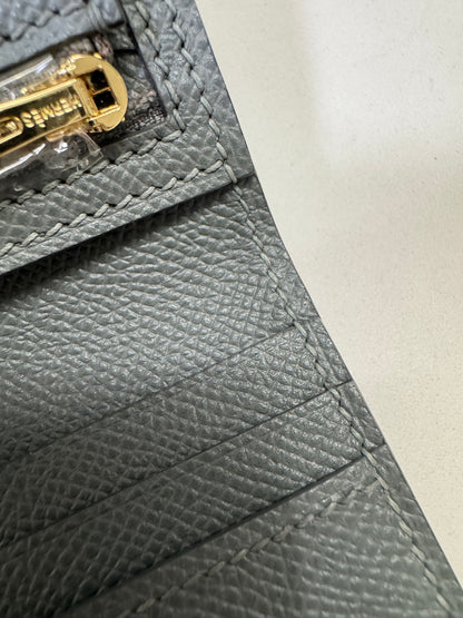 HERMES Bearn Wallet 短錢包 杏仁綠金扣