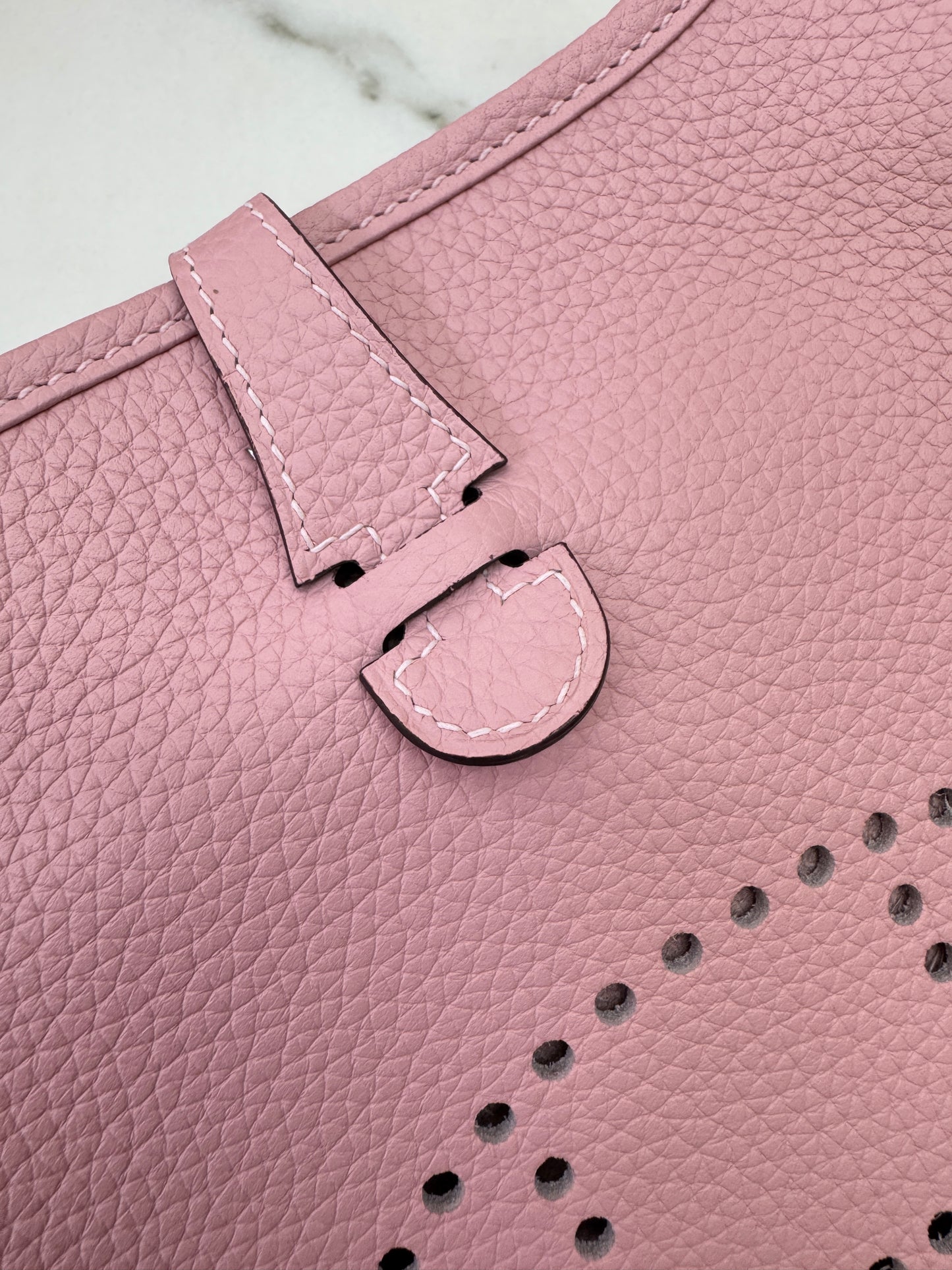HERMES Evelyne 23 櫻花粉銀扣 3Q Rose Sakura PHW