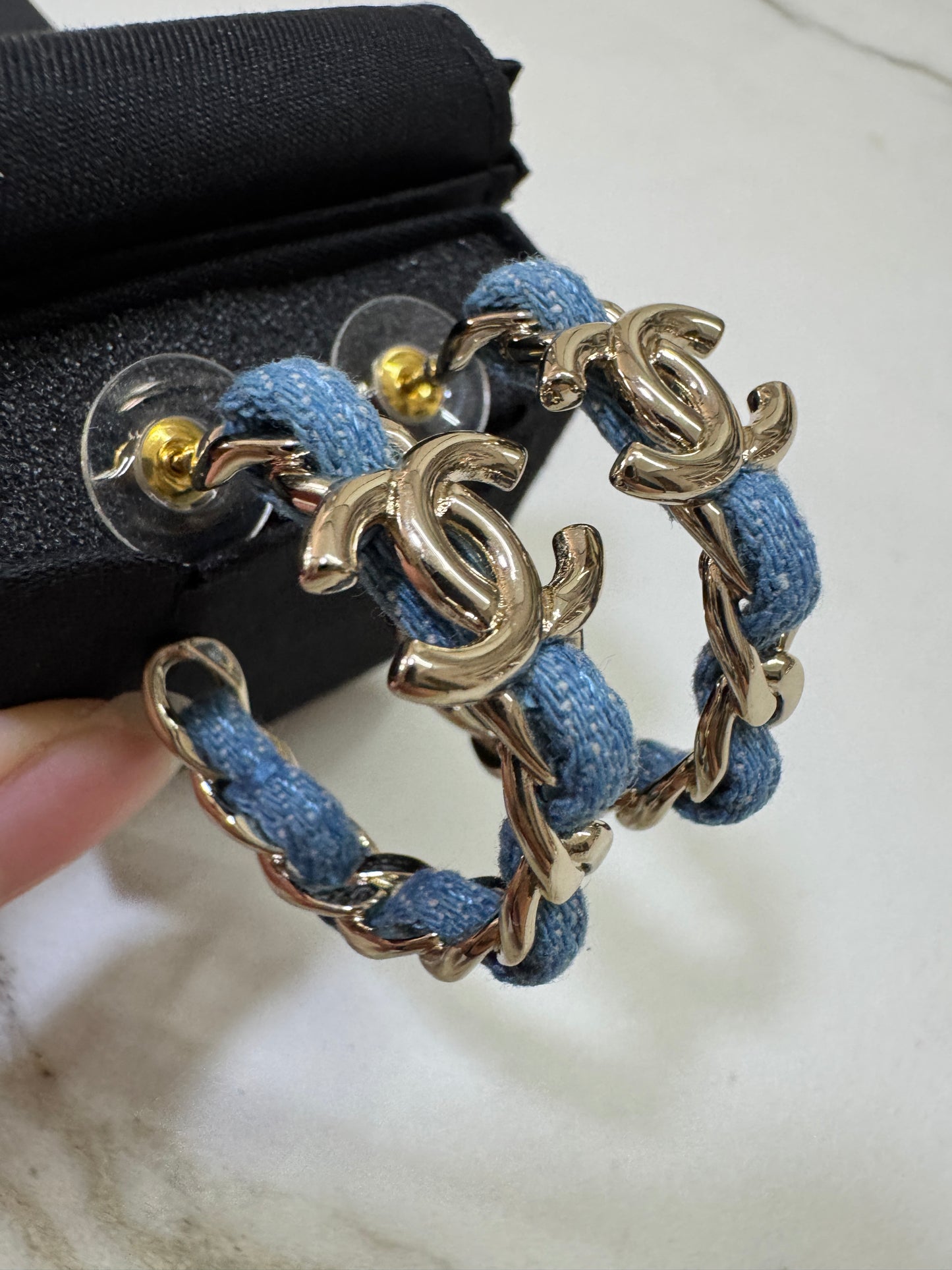 CHANEL 25P 牛仔圈型耳環