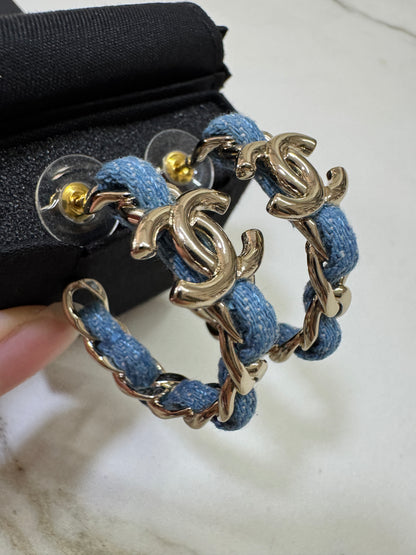 CHANEL 25P 牛仔圈型耳環