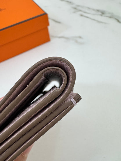 HERMES Bearn Wallet 三摺錢包 夢幻紫銀扣 Epsom Mauve Pale PHW