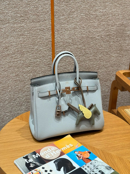 HERMES Birkin25 聖杯藍 玫瑰金扣 togo 08