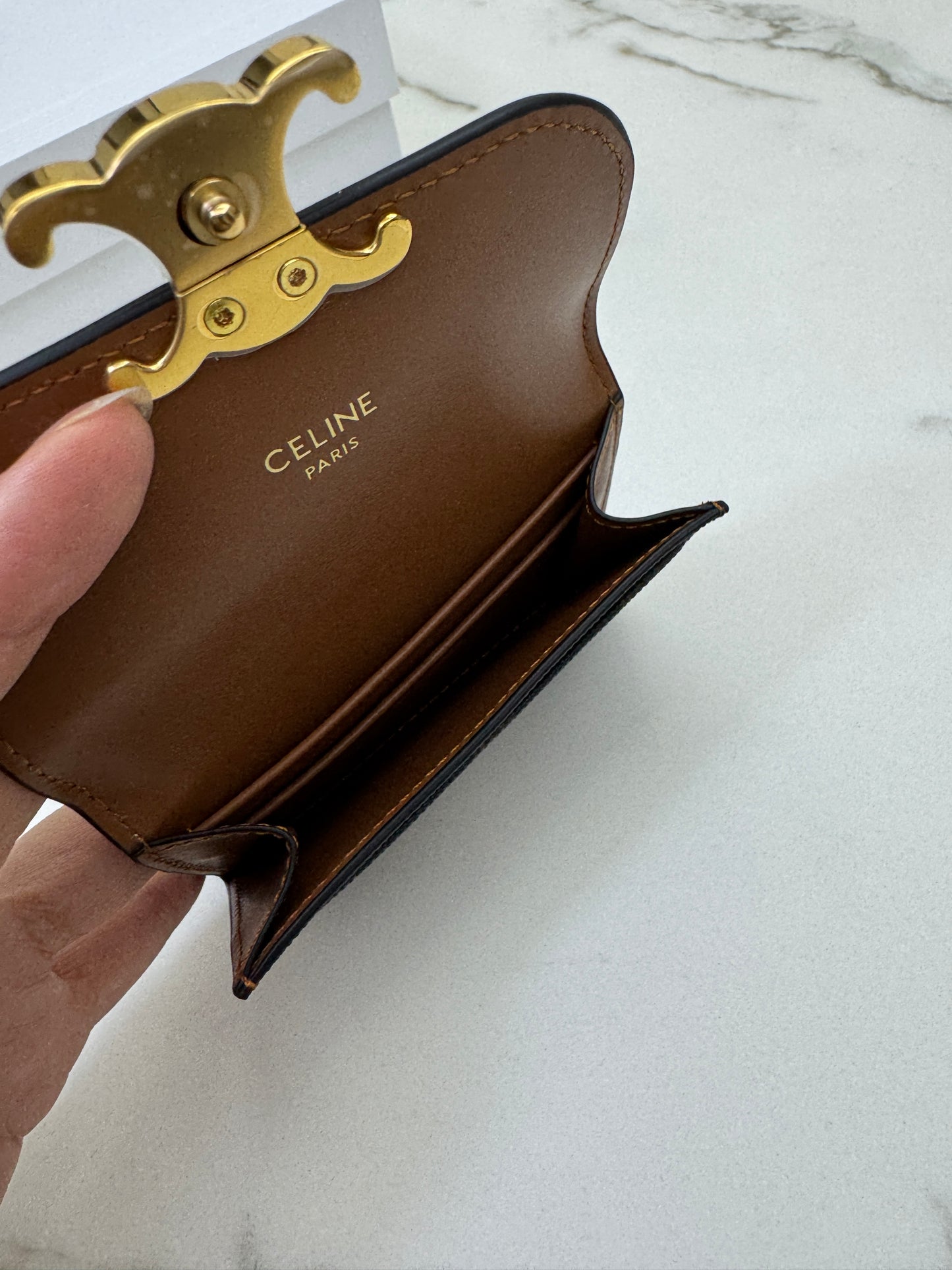 CELINE Triomphe 老花帆布 Cardholder