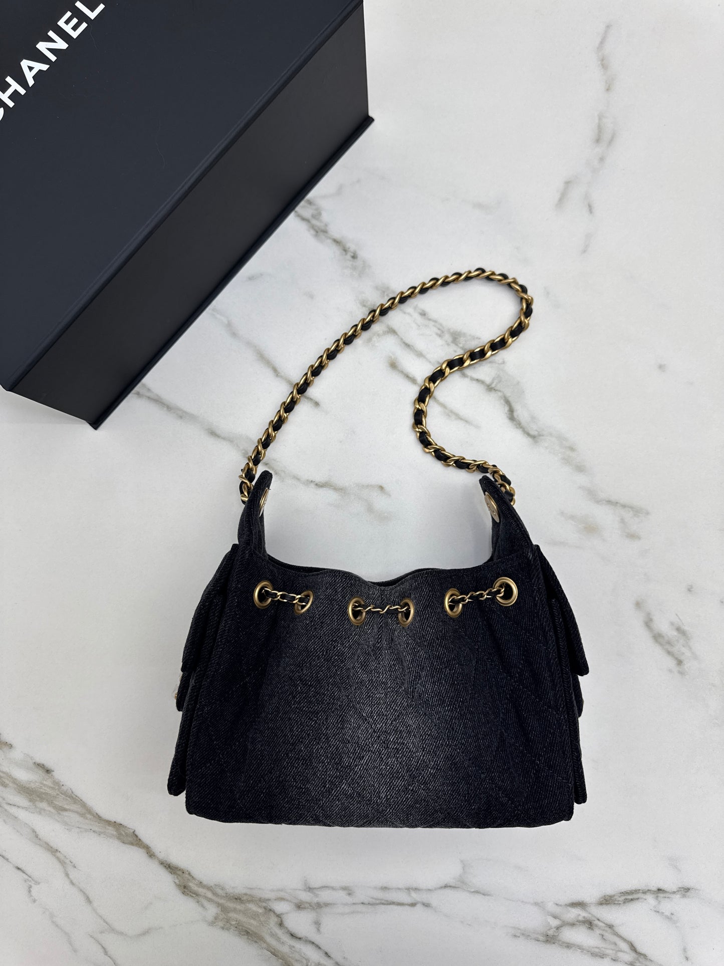 CHANEL Mini 25 Bag 黑牛仔26C