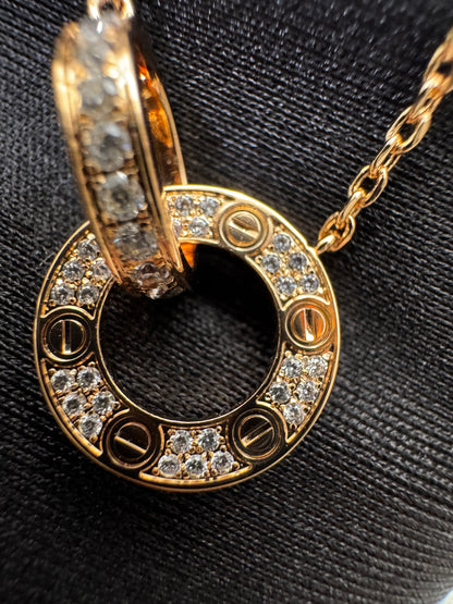 CARTIER Love Necklace 滿天星玫瑰金色