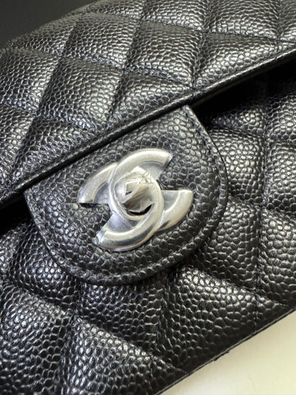 CHANEL CF23 Small 黑銀牛 Caviar