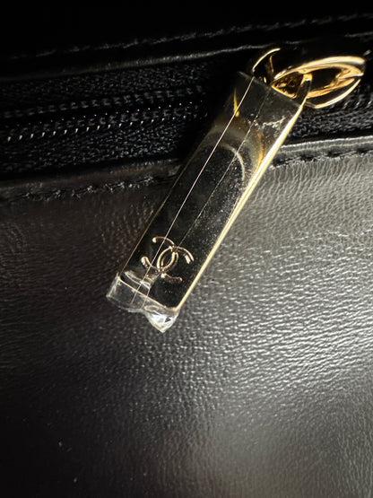 CHANEL Mini CF Handle 黑色羊皮淺金扣 Black Lambskin with GHE