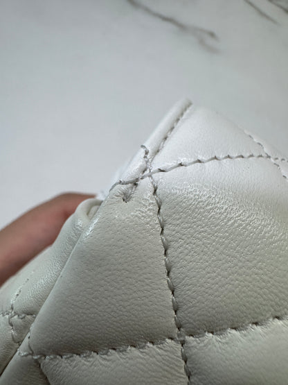 CHANEL 23A水鑽手柄 Mini CF Handle 白色