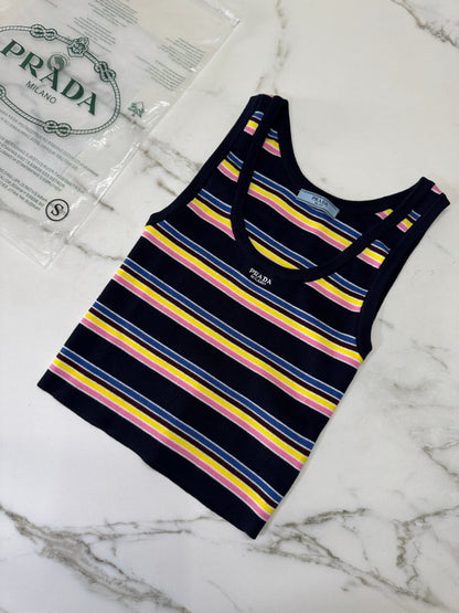 PRADA 彩色條紋針織背心