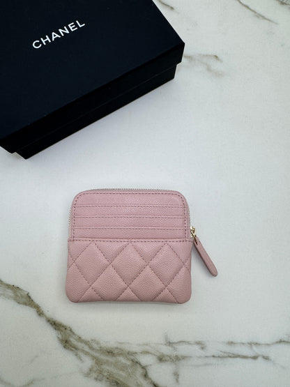 CHANEL 吐司零錢包 22B櫻花粉