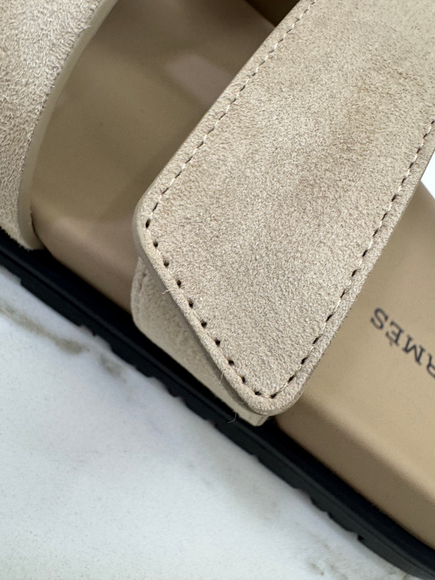 HERMES Chypre 二舅拖 亞麻米麂皮