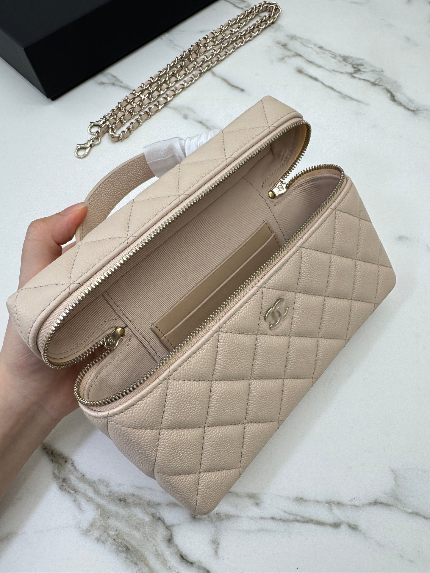 CHANEL LP盒子包 淺杏色