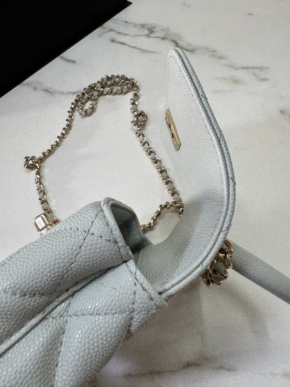 CHANEL 超Mini Coco Handle 24K 灰藍色
